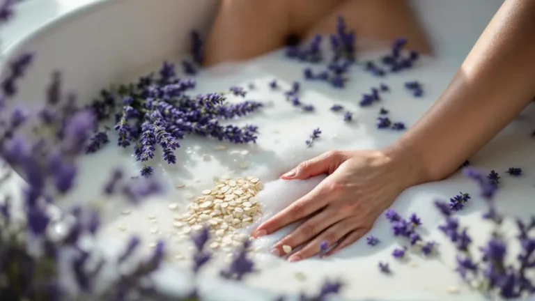 Anxiety Relief: This DIY lavender oat milk bath melts away stress better than sleep aids